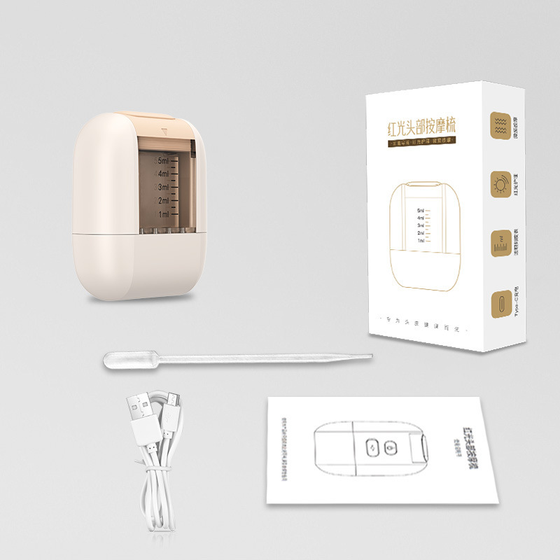 新型電動頭皮薬頭皮薬マッサージ櫛育毛櫛赤色emsマッサージガイド櫛|undefined