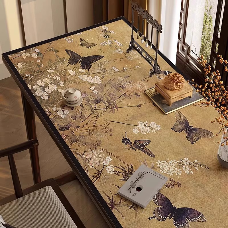 新中式中古风书桌垫防水免洗书法垫桌布国风办公布置写字台台布