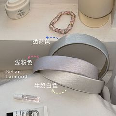 细闪星河~丝光缎面纯色莫兰迪色高颅顶发箍复古学院风宽边头箍女
