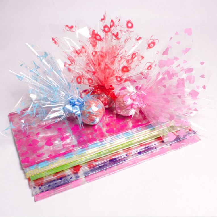 圣诞平安果包装纸 透明塑料印花玻璃纸 包糖果纸 鲜花包装20张/套