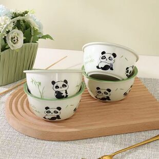 Guonai panda bowl ceramic bowl 2023 new rice bowl soup bowl salad bowl cartoon underglaze ceramic tableware