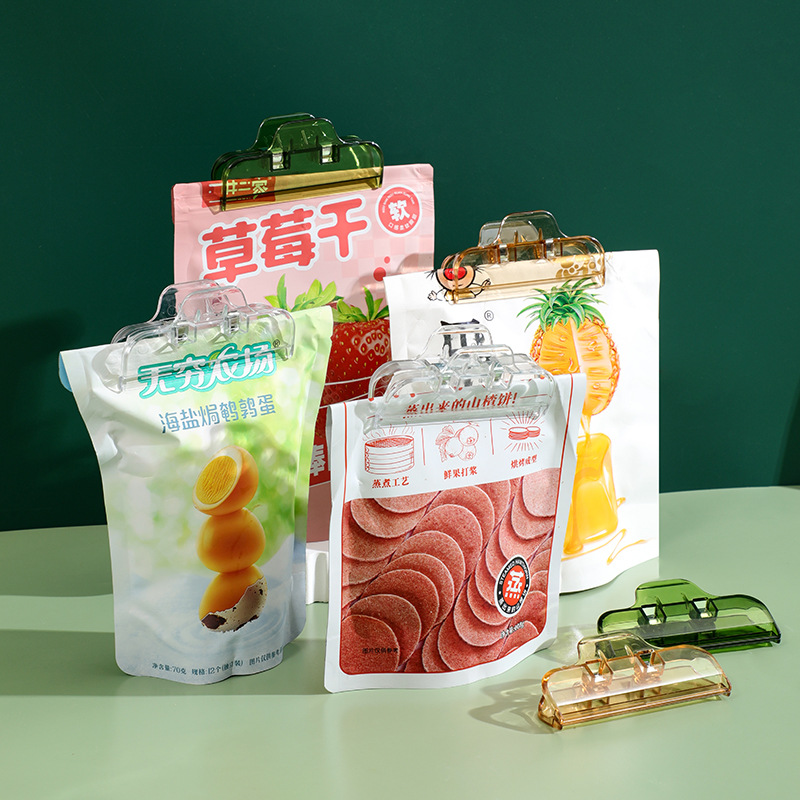 Luz de lujo fuerte alimentos para el hogar alimentos sellado clip bolsa de plástico clip de sellado leche en polvo té merienda bolsa clip de sellado