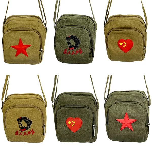 Chairman Mao Served the People, Retro Canvas Bag, Travel Souvenir, Washed Canvas Bag, Men's Shoulder Bag, Crossbody Bag