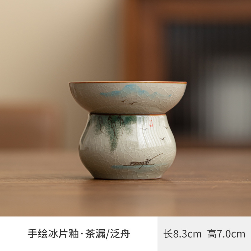 哥窯手描き側は壺蓋碗陶磁器杯個人専用公道杯闘笠杯工夫茶道具杯|undefined