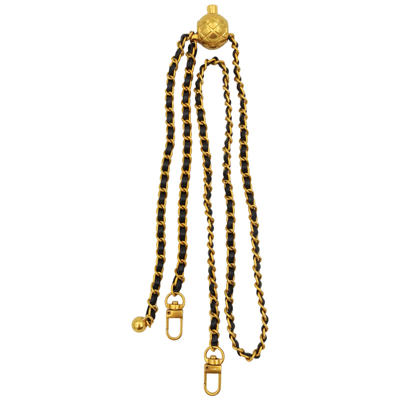 Cadena de bolso de bola de incienso pequeña, accesorios de mensajero de un solo hombro, hebilla ajustable, cinturón de bolso de estilo de fragancia pequeña, cadena de hombro de cadena, cadena de cuero PU