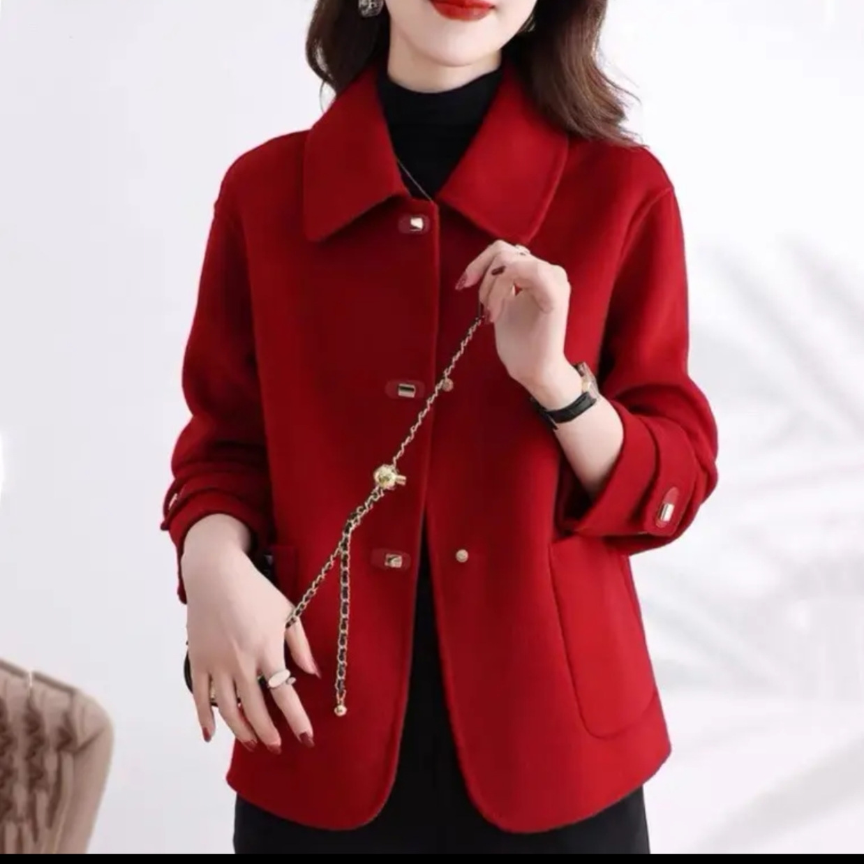 2025毛呢大衣新款感显瘦洋气减龄毛呢外套