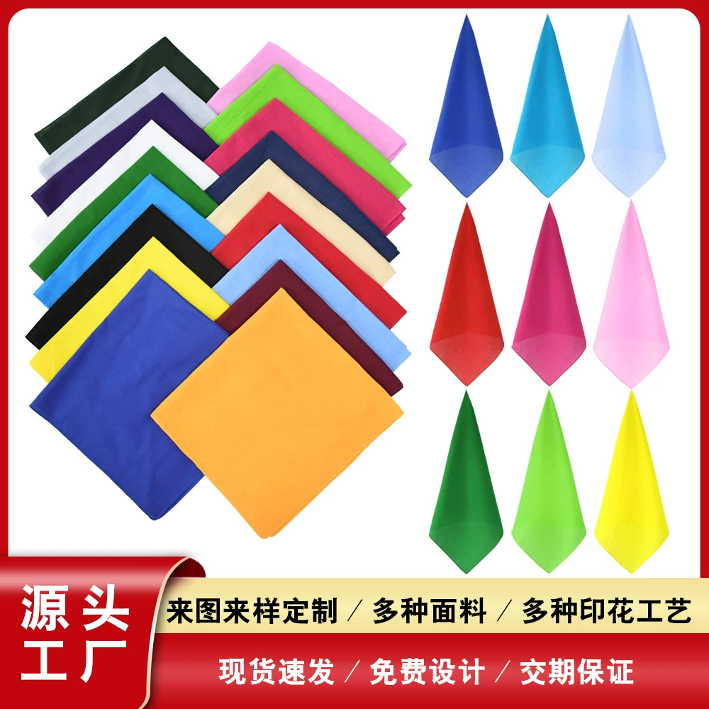 Трансграничный хлопковый однотонный 54 Спортивный Тюрбан на открытом воздухе Модный Универсальный принт с логотипом многофункциональная маска Квадратная