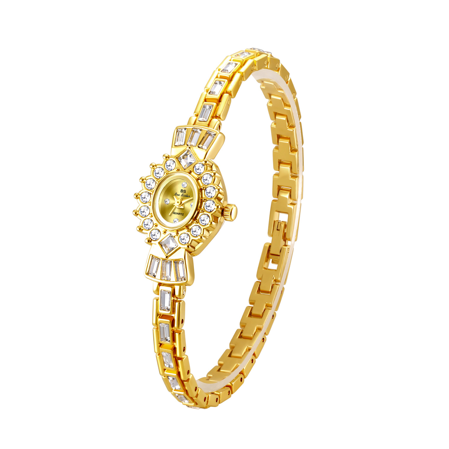 30g Weight Tempered Glass Mirror Material Alloy Strap Material Watch Classification Pointer Display Type Jewelry Buckle Buckle Style Oval Dial Shape Daily, Tea Party Occasion Quartz Movement Solid Color Pattern Women's Gender Luxurious, Shiny Style Luxurious Shiny Solid Color Jewelry Buckle Quartz Watch Women's Watches 10