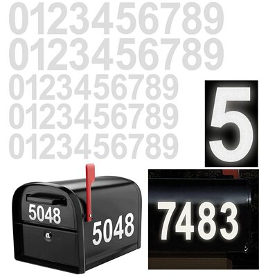 Cross border Nighttime Reflective mailbox number Sticker Die classic style waterproof Sunscreen number fade