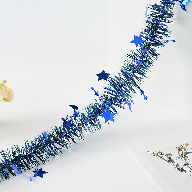 Decoración de festivales transfronterizos, estrellas, luna, barras de colores, fiestas navideñas, celebraciones, arreglos de eventos, tiras de lana