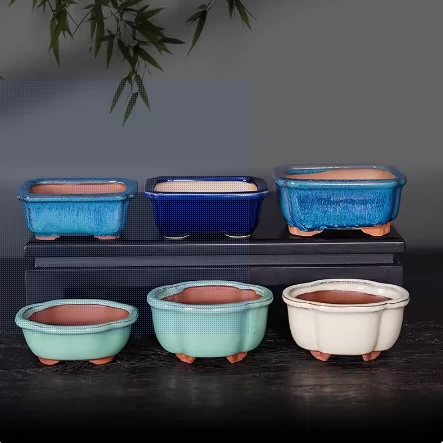 Исин фиолетовый песок керамический грубый деньги аир горшок суккулентное растение горшок бонсай 8-9 см