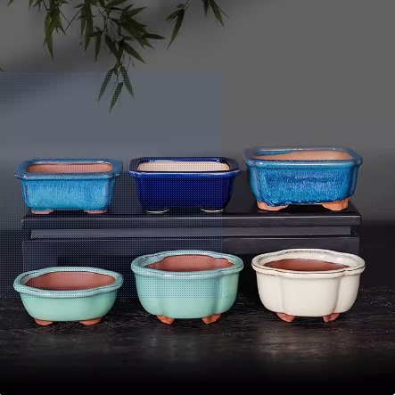 Yixing Purple Sand Ceramic Stoneware Money Calamus Pot Succulent Plant Flower Pot Bonsai Pot 8-9cm