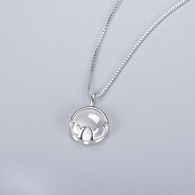 Simple Style Antlers Copper Necklace Transparent Artificial Gemstones Copper Necklaces