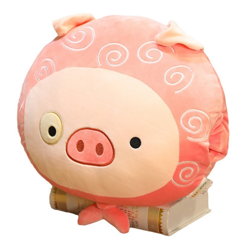 Dibujos animados invierno cálido mano almohada mano de felpa mano almohada cojín siesta almohada cerdo estudiante regalo de la Oficina