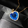 Chain for key bag  heart shaped, suitable for import, European style, with gem, wholesale