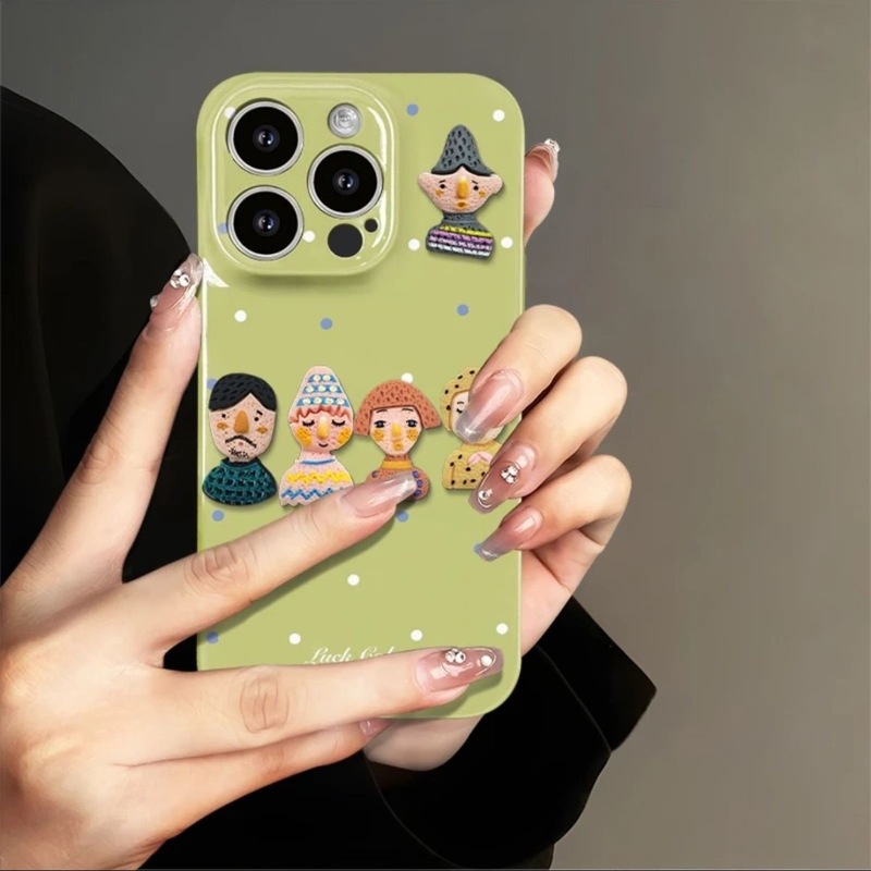 ins波点公仔适用苹果16/华为/oppo/小米/vivo防摔菲林新款手机壳|undefined