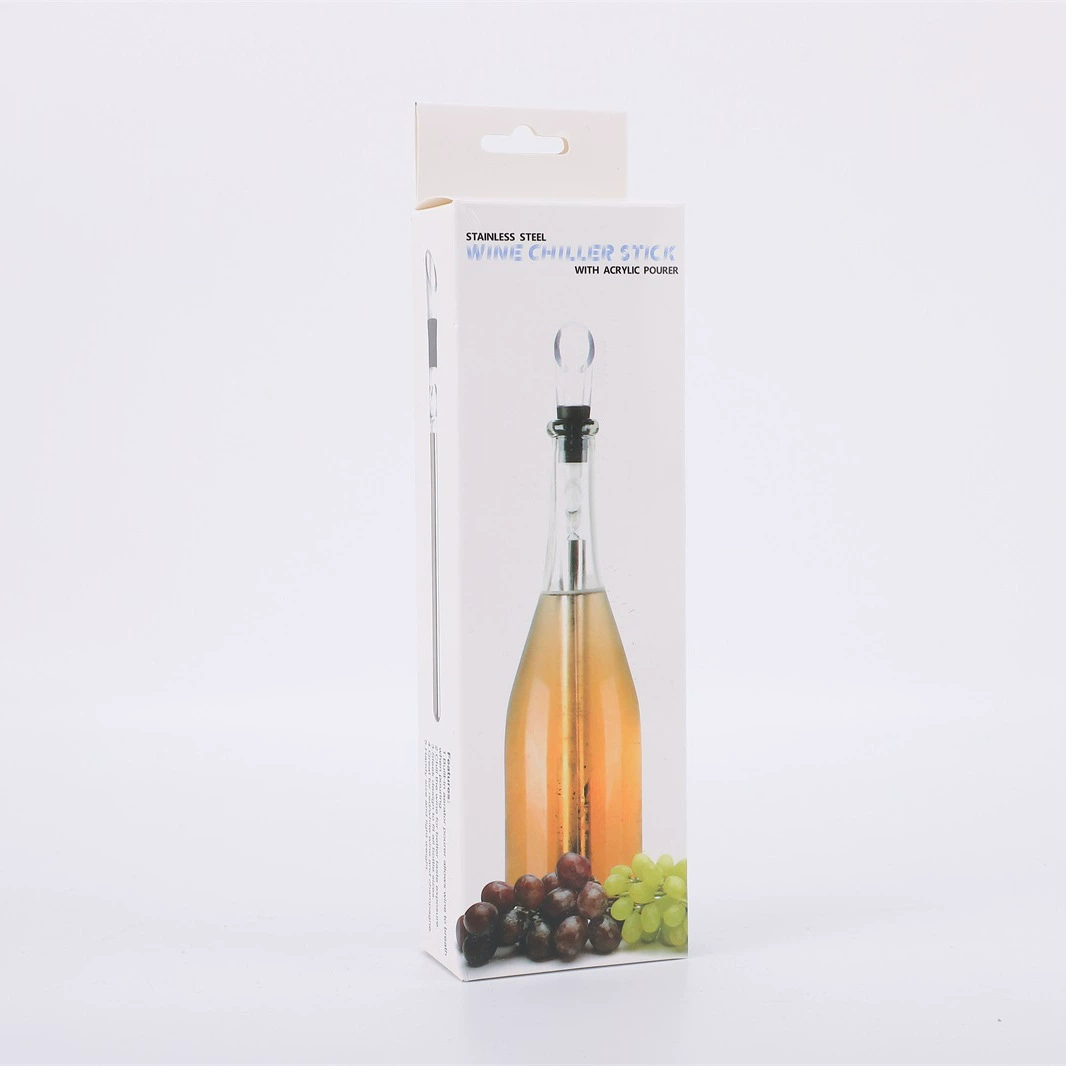 Wine dispenser stainless steel, wine decanter, ice cubes, stainless steel AISI 304