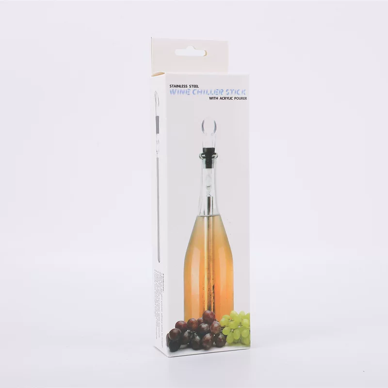 Wine dispenser stainless steel, wine decanter, ice cubes, stainless steel AISI 304