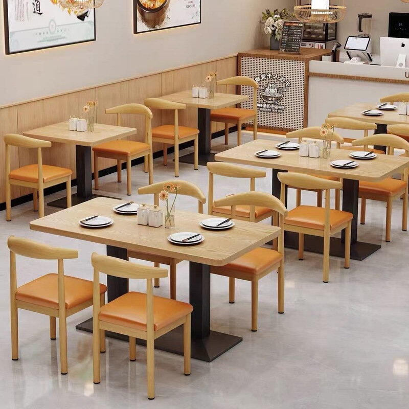 Commercial Catering Dessert Shop Table Barbecue Noodle Shop Restaurant Snack Table Milk Tea Breakfast Economical Dining Table and Chair Set Commercial Catering Dessert Shop Table Barbecue Noodle Shop Restaurant Snack Table Milk Tea Breakfast Economical Dining Table and Chair Set