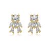 Brand golden earrings, goods, jewelry, zirconium