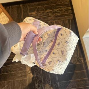 Fresh Fortune 2025 Storage Rabbit Handbag Women's New Collection Purple Rabbit Cosmetic Bag Large Capacity Ten Thousand Ins High