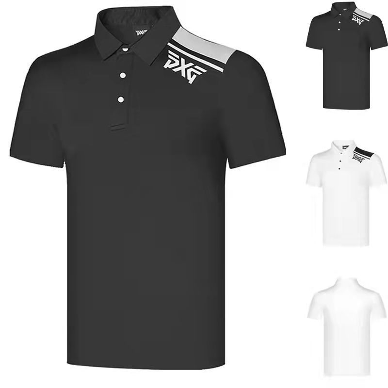 New Summer Golf Clothing Men's Short-Sleeved Breathable Quick-Drying Trendy Golfpolo Shirt Loose Sweat-Wicking Top White