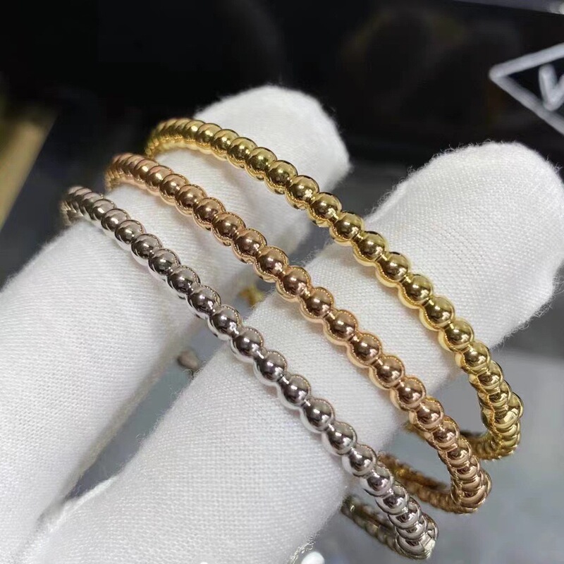 Fanjia Four-leaf Clover Bead Bracelet Plated with 18K Gold Ball Craft Bead Edge Simple Bracelet Seiko High Version Daifa