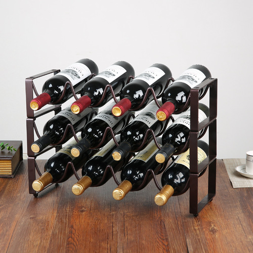 European-style iron wine rack creative stackable wine rack multi-bottle wine rack bar creative wine cabinet decoration
