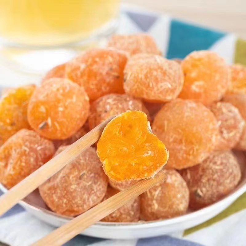 Bulk wholesale Cantonese-style honey-candied licorice kumquats in sealed bags, office children's herby snow kumquats snacks, Tianshan snow kumquats