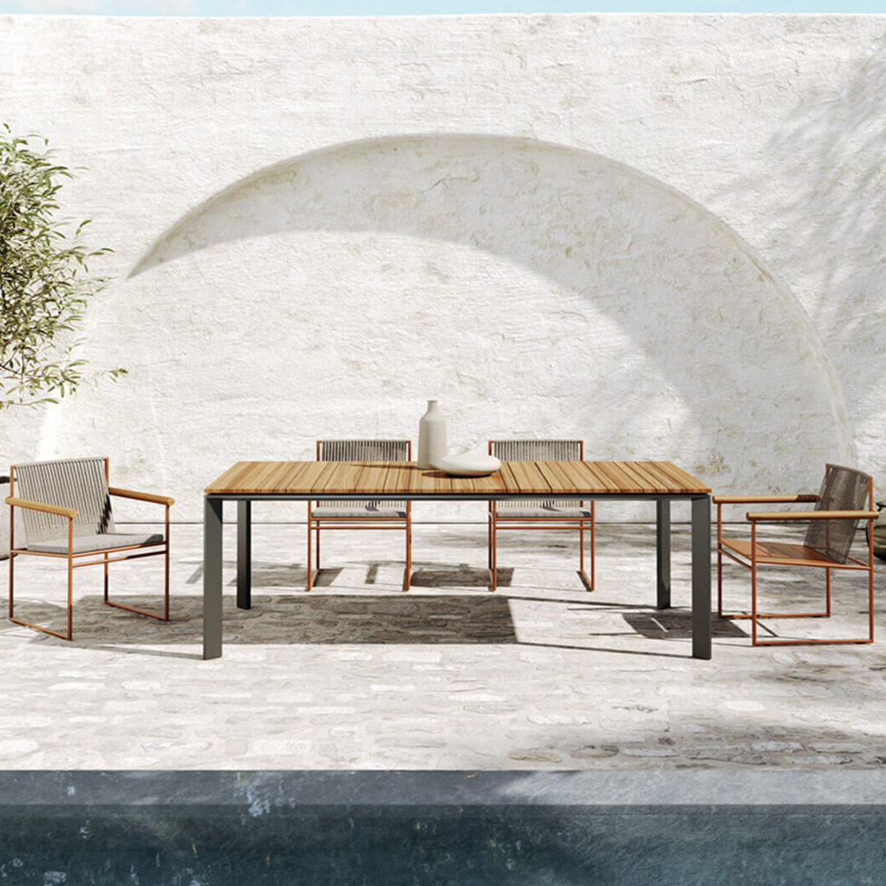 戶外陽台小桌椅三件套組合餐廳藤編沙發休閒露台咖啡店柚木桌椅