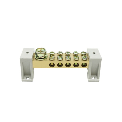 Now one in and multiple out brass high current double row copper terminals connected to zero ground copper bar terminals