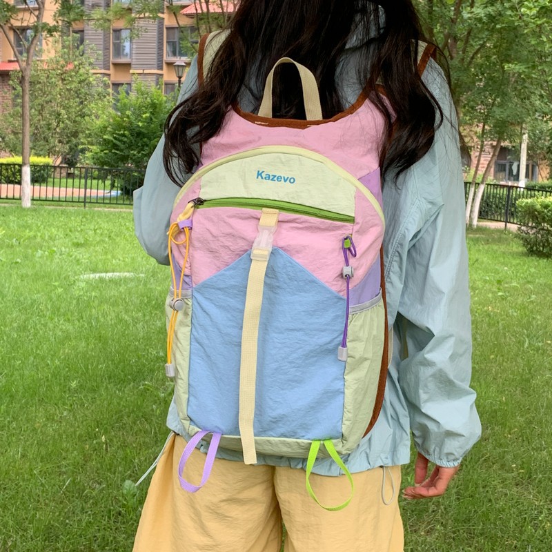 Spring Design Travel Bag, Large-Capacity Backpack, Men's and Women's Dopamine Outdoor Mountaineering Bag, Multi-Functional Cycling Backpack