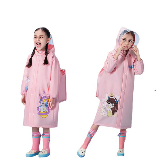 EVA children raincoat boys and girls baby kindergarten primary school students with schoolbag position rainproof factory wholesale poncho