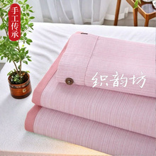 纯棉老粗布凉席床单三件套炕单粗布单件亚麻被单炕单千鸟格双人床