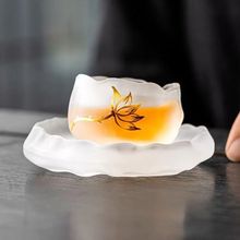 厂家直发莲花玻璃茶杯沏茶简约高颜值高质量办公约好友主人杯送礼