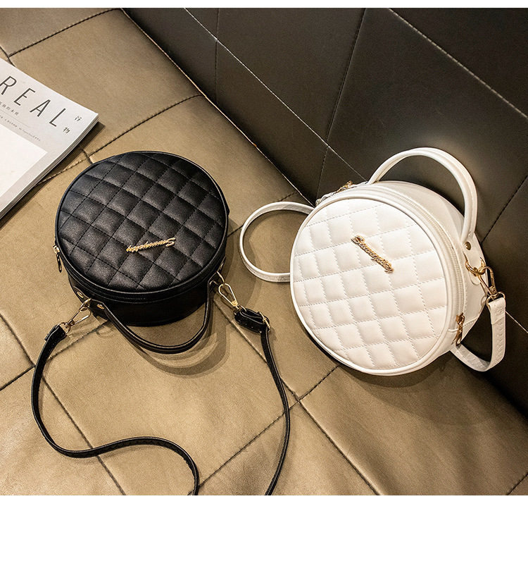 Trendy Mini Daire Çapraz Askılı Çanta - Kadınlar İçin Ayarlanabilir Askılı Vintage Esintili Kapitone Omuz Çantası_voghion.com