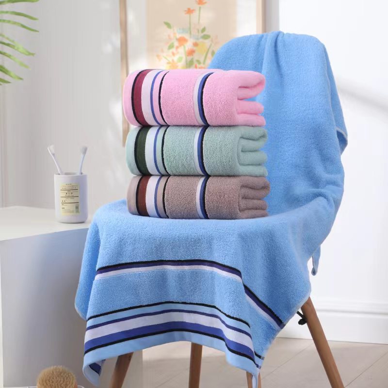 Thin stripe cotton bath thickened absorbent household bath towel company gift household Daily necessities cotton bath towel wholesale