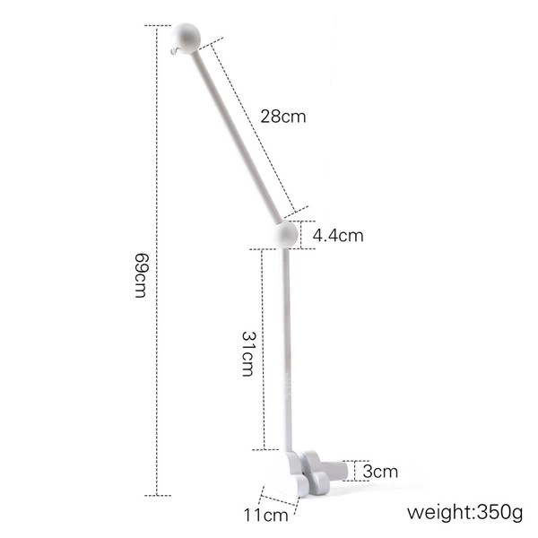 White crib toy, tubing, cloud