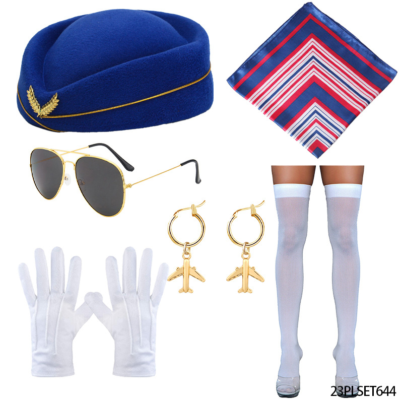 Nueva fiesta de vacaciones Cosplay policía espectáculo vestido esposado juego de rol de cigarrillos marinero azafata de vuelo