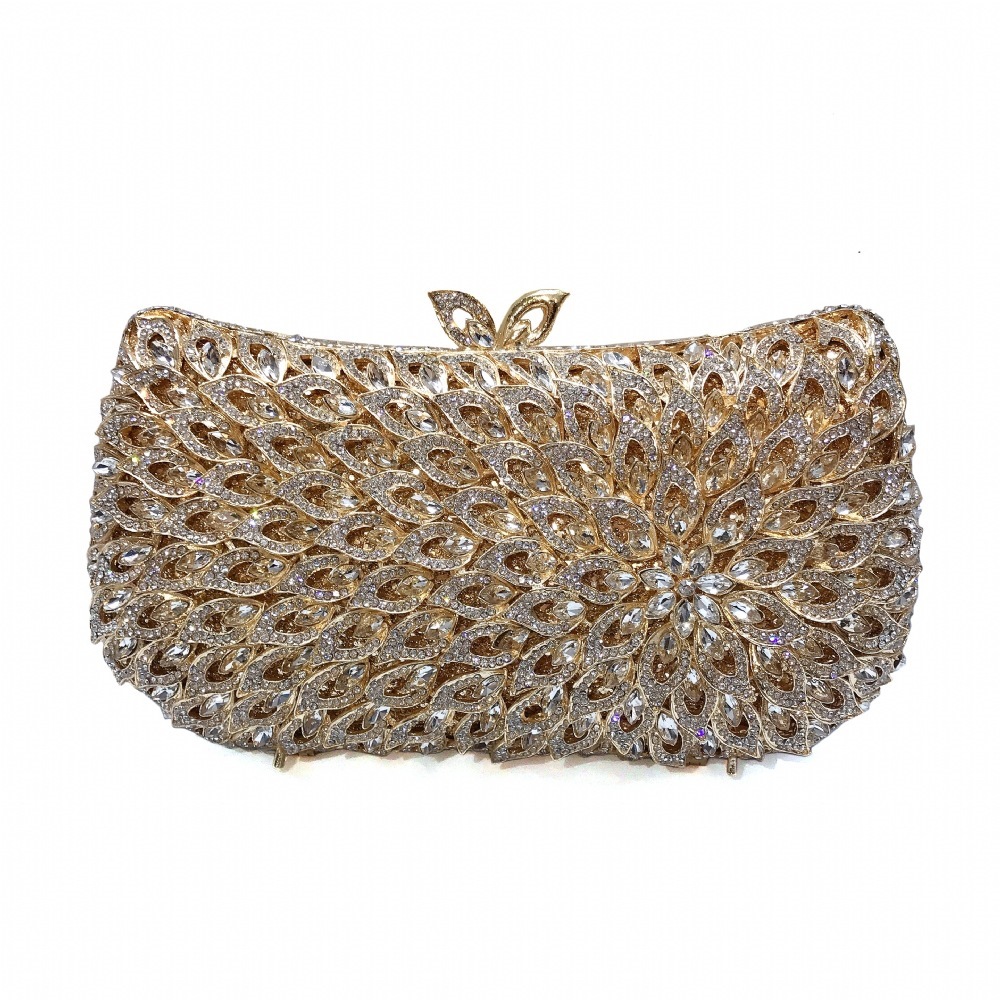 * Fuente transfronteriza bolsas de cena de diamantes de metal con diamantes de aire bolsas de mano de vestido de reunión anual bolsas de noche bolsas de mujer oro