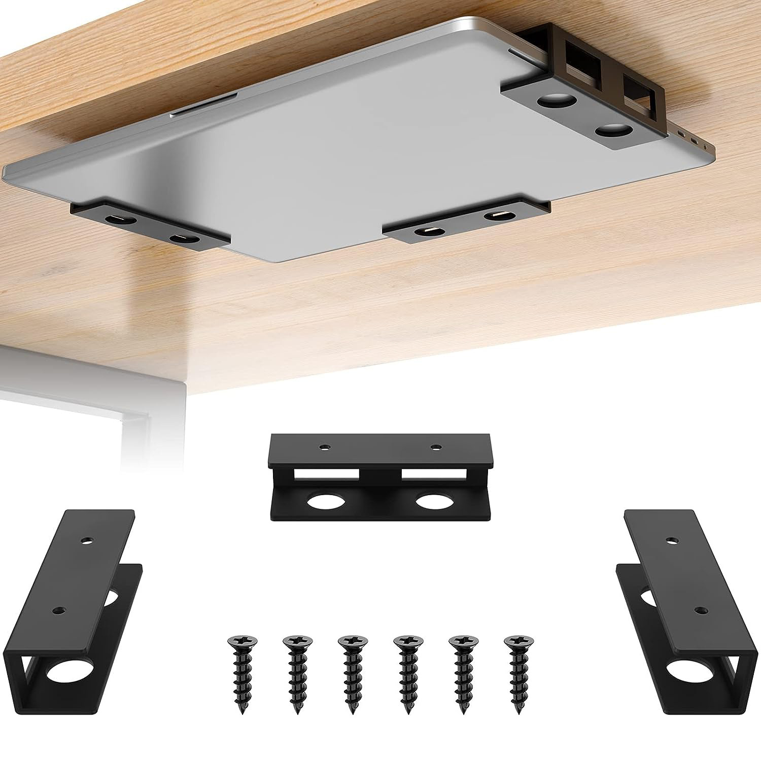 Venta caliente transfronteriza portátil soporte de almacenamiento oculto soporte de computadora debajo del escritorio cajón soporte de metal almacenamiento