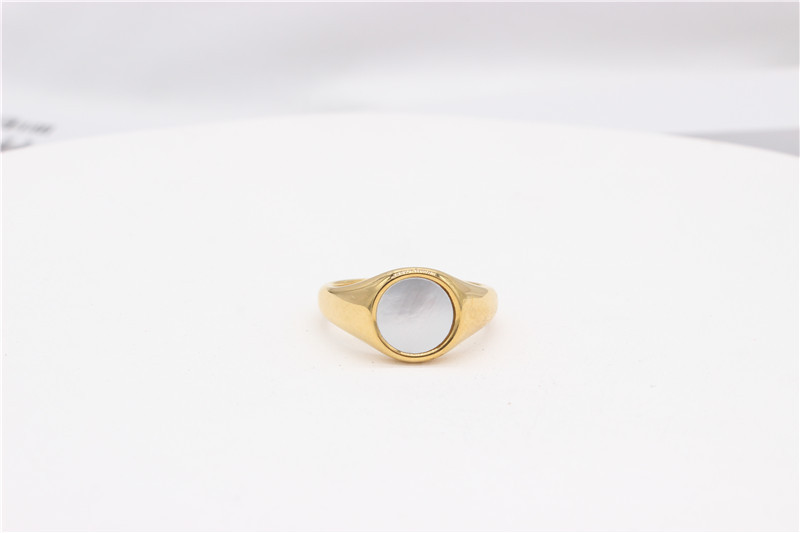 Wholesale Jewelry Simple Style Geometric 304 Stainless Steel Shell 18K Gold Plated Rings display picture 3