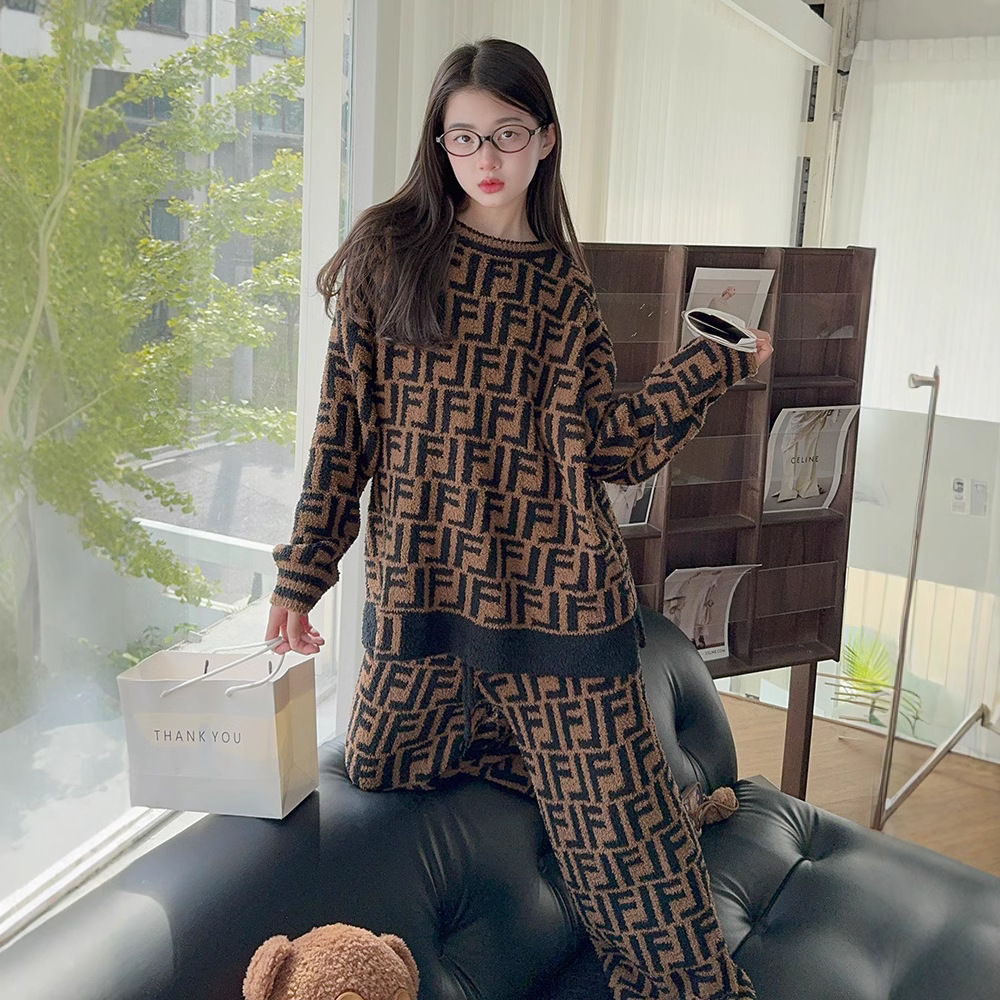 (2개) 소녀 하프 벨벳 파자마 2024 년 가을 겨울 새로운 어린이 소녀 큰 소년 소녀 코랄 벨벳 세련된 홈 옷