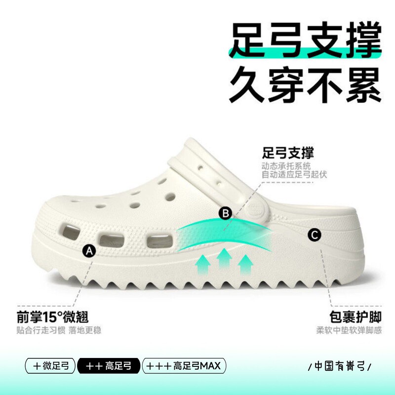 Summer high-arch support perforated shoes for women, medical use, non-slip, closed-back, flat foot correction sandals, men's outdoor wear