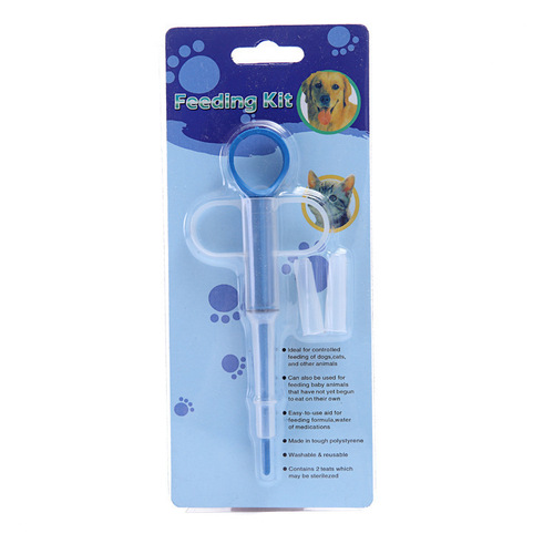 New pet medication dispenser with dual interchangeable syringes, suitable for dogs and cats, deworming tablet dispenser, cross-border shipping.