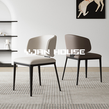 椅见丨意式极简真皮餐椅家用设计师靠背椅子简约现代高级感餐批发