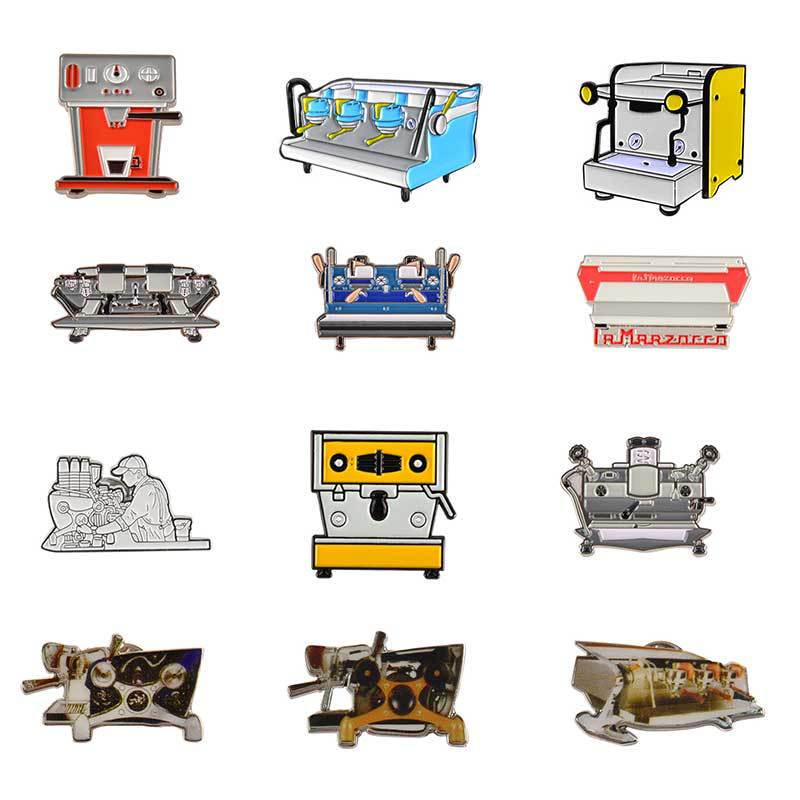 Spot Wholesale Peripheral Products, Coffee Machine Pendants, Gift Brooches for Friends, Gift Pendants, Multi-Specification Coffee Badges