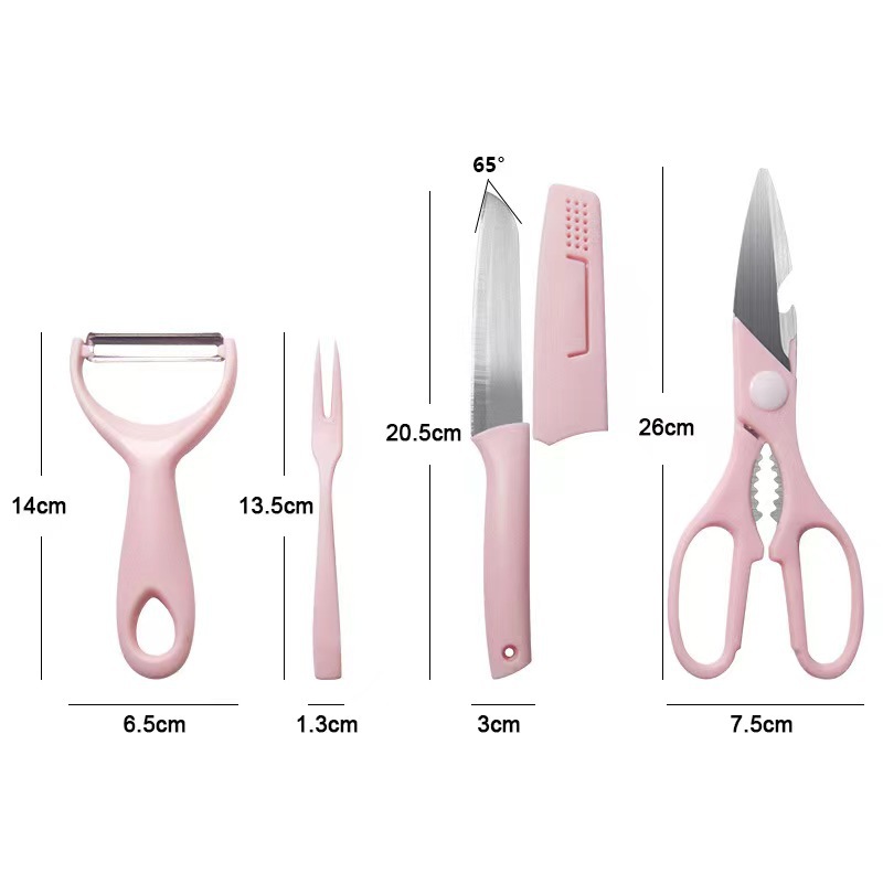 Portable kitchenware set complementary food tools set fruit knife peeler knife scissors fruit fork cutting board ten-piece set