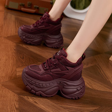 厚底老爹鞋2025秋冬新款轻便加绒保暖内增高女鞋百搭休闲高帮棉鞋