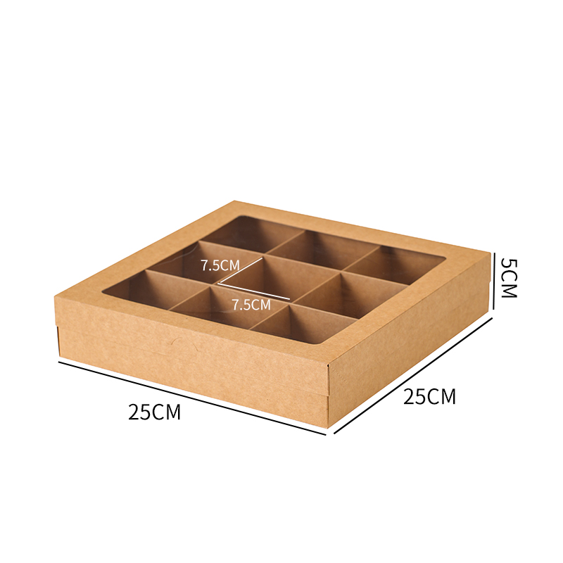 Caja de pastel de luna roja Jiugongji caja de regalo transparente pasteles chinos postre pastel de punto occidental caja de regalo de dulces